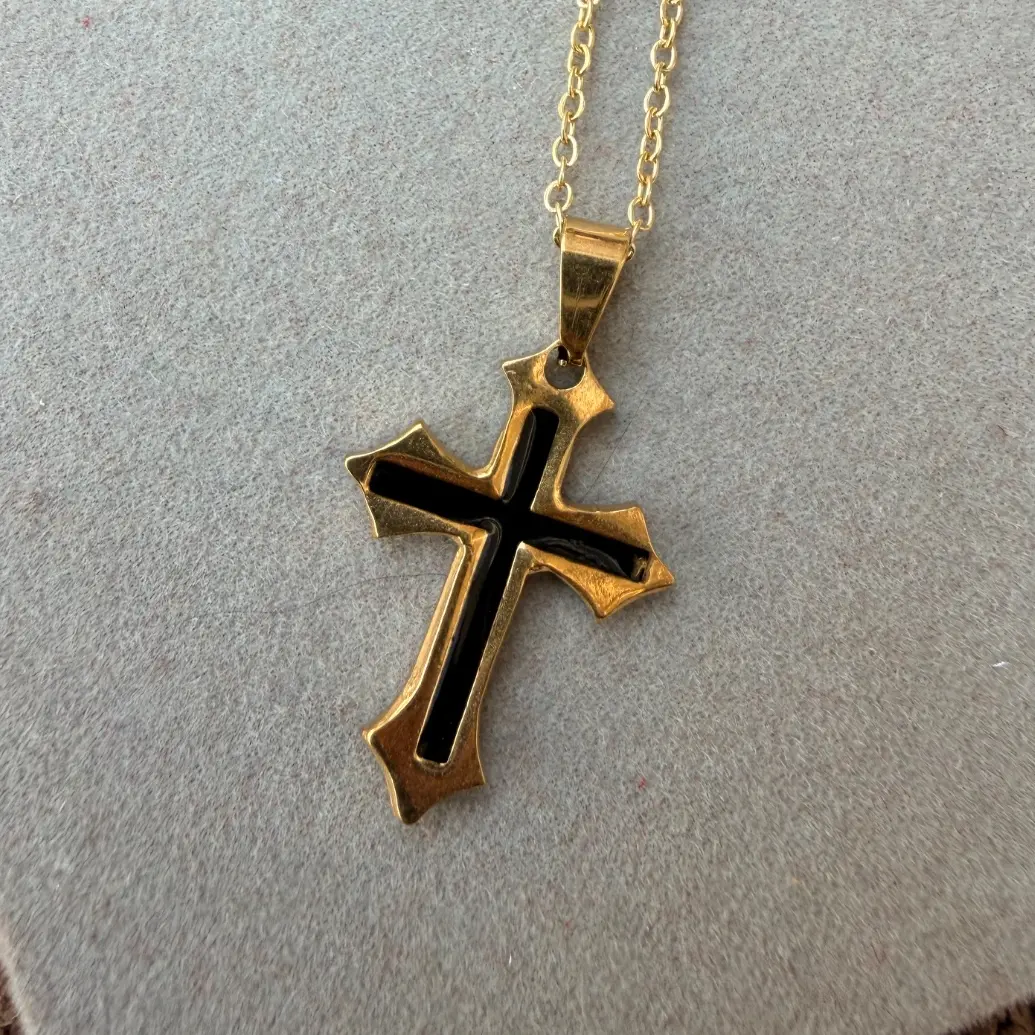 BLACK ENAMEL CROSS