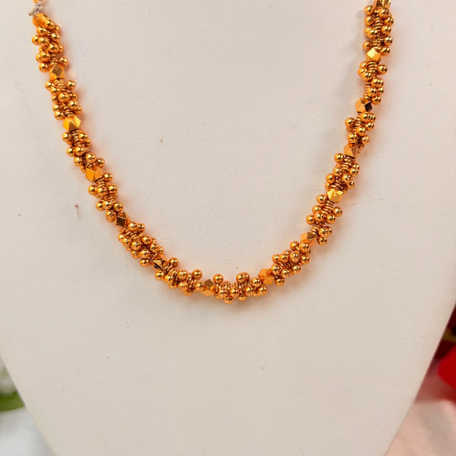 Traditional Ashtapati and Granulated Gold Ball Haaram SJMH043