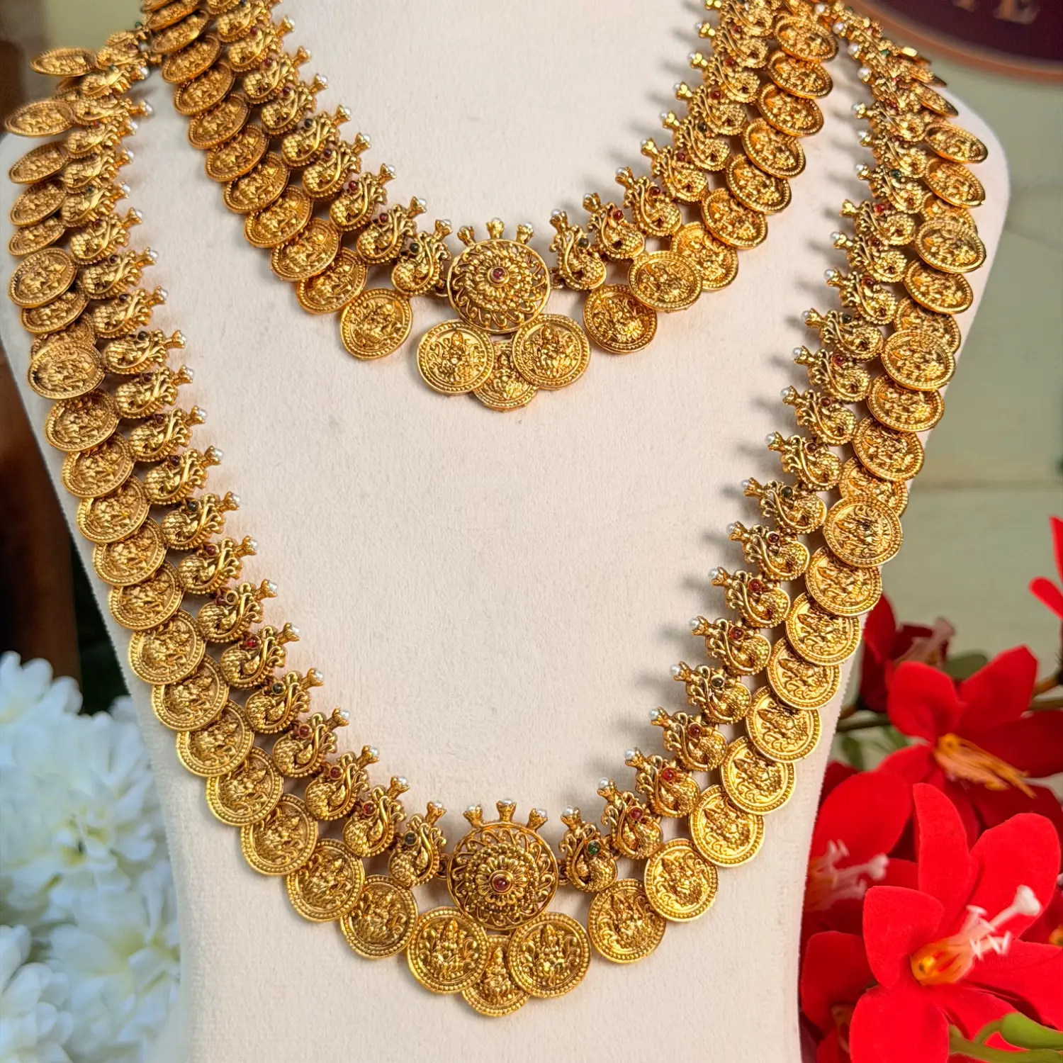 Grand Peacock Coin Kasu Bridal Combo Set SJSB020