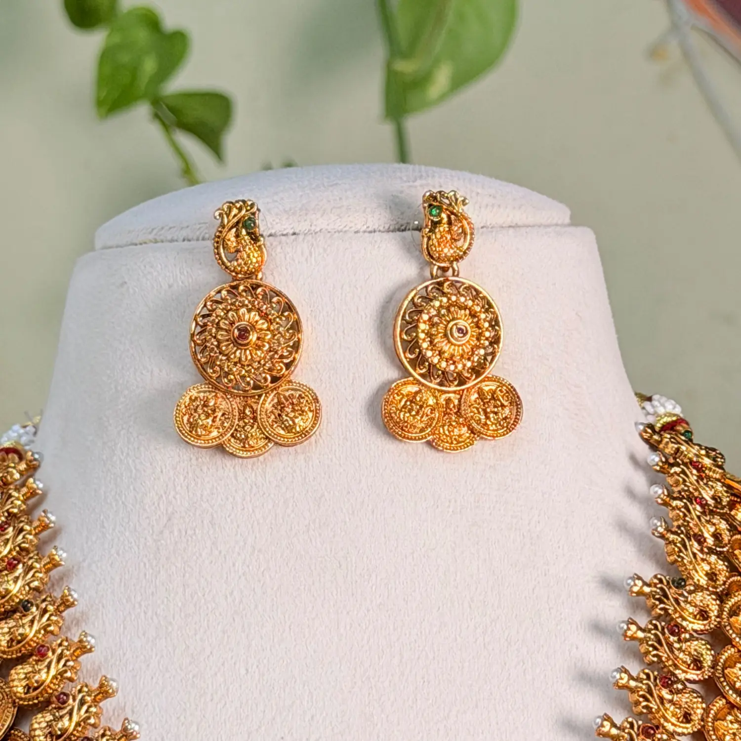 Grand Peacock Coin Kasu Bridal Combo Set SJSB020