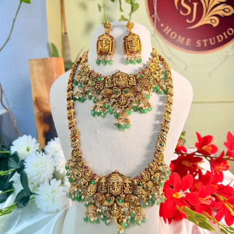 Goddess Lakshmi Temple Bridal Combo Set SJSB022