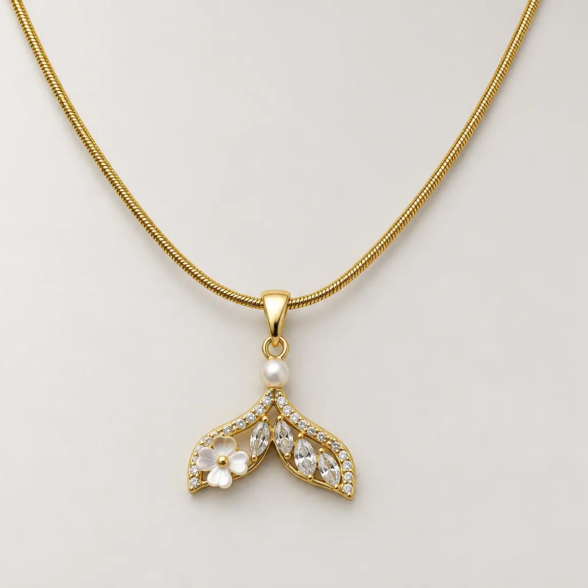 316L Mermaid Pearl Necklace | 5643