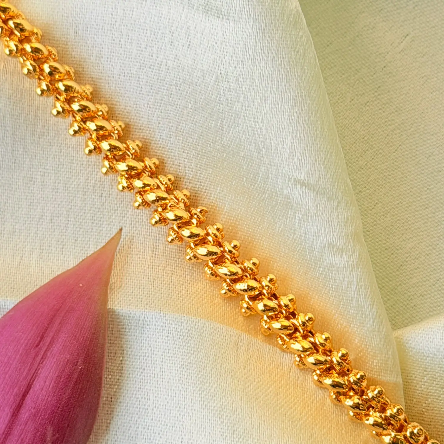 Classic Minimalist 26 Inches Gold-Plated Textured Chain Necklace