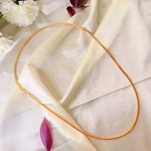 Classic Minimalist 26 Inches Gold-Plated Chain Necklace