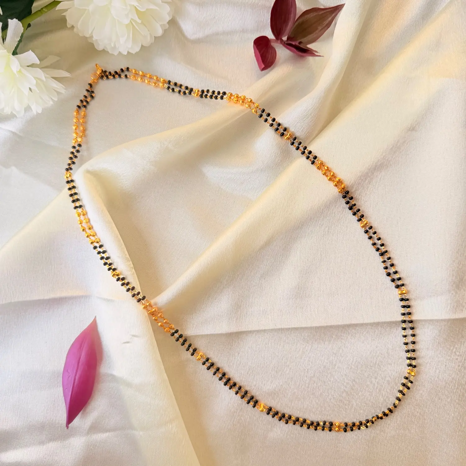 Traditional 26 Inches Gold-Plated Double-Strand Mangalsutra Chain Necklace