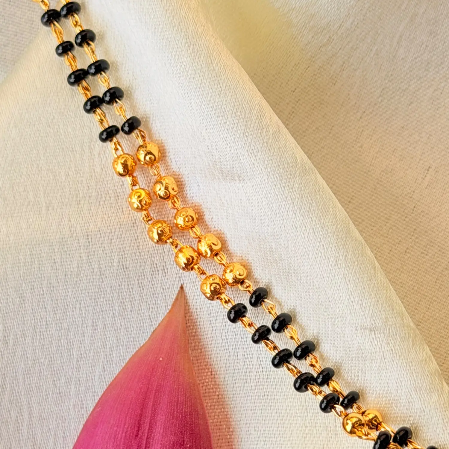 Traditional 26 Inches Gold-Plated Double-Strand Mangalsutra Chain Necklace