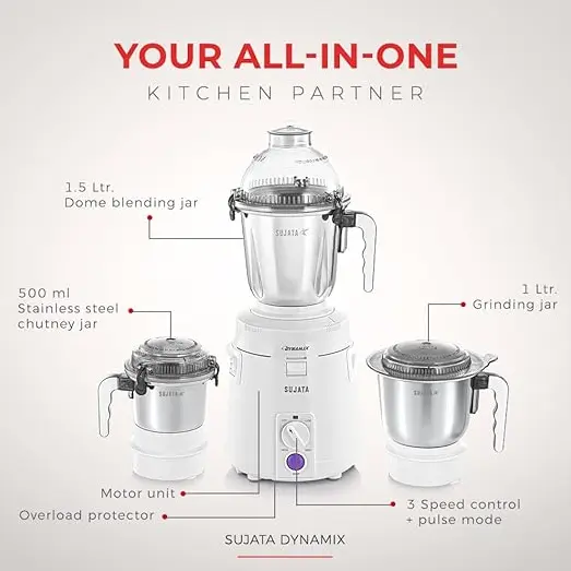 Sujata Dynamix 900 Watts Mixer Grinder