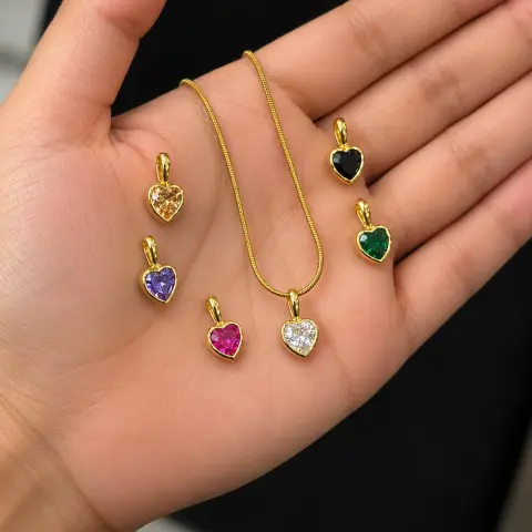 Aurora heart colour change pendant necklace