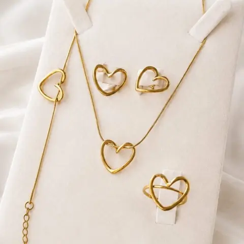Heart Combo (Chain, bracelet, Earrings, Ring)