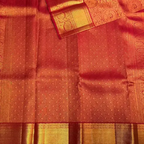 Red Pure Kanchipuram Silk saree