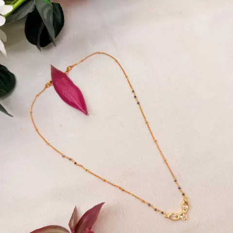 Marquise AD Stone Gold Chain Mangalsutra Necklace