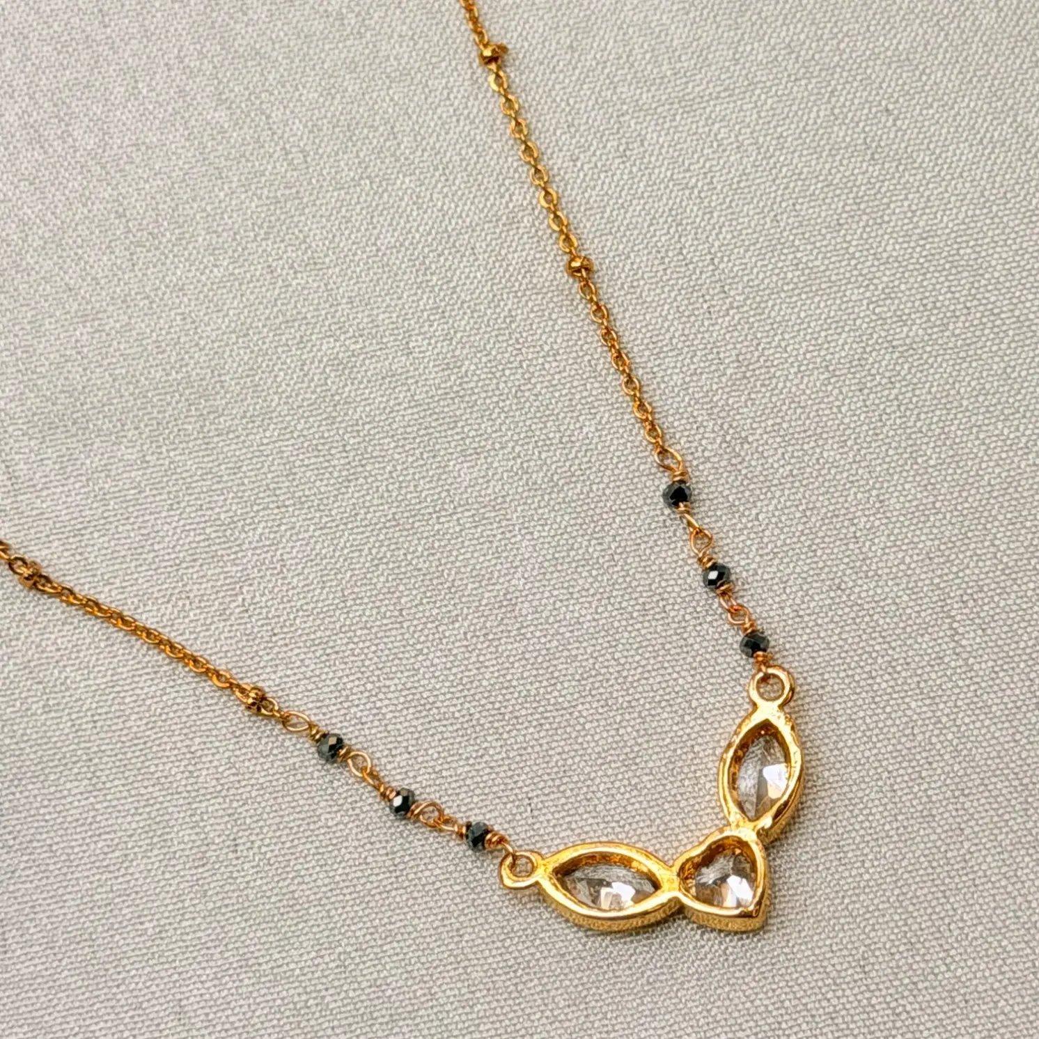 Marquise AD Stone Gold Chain Mangalsutra Necklace