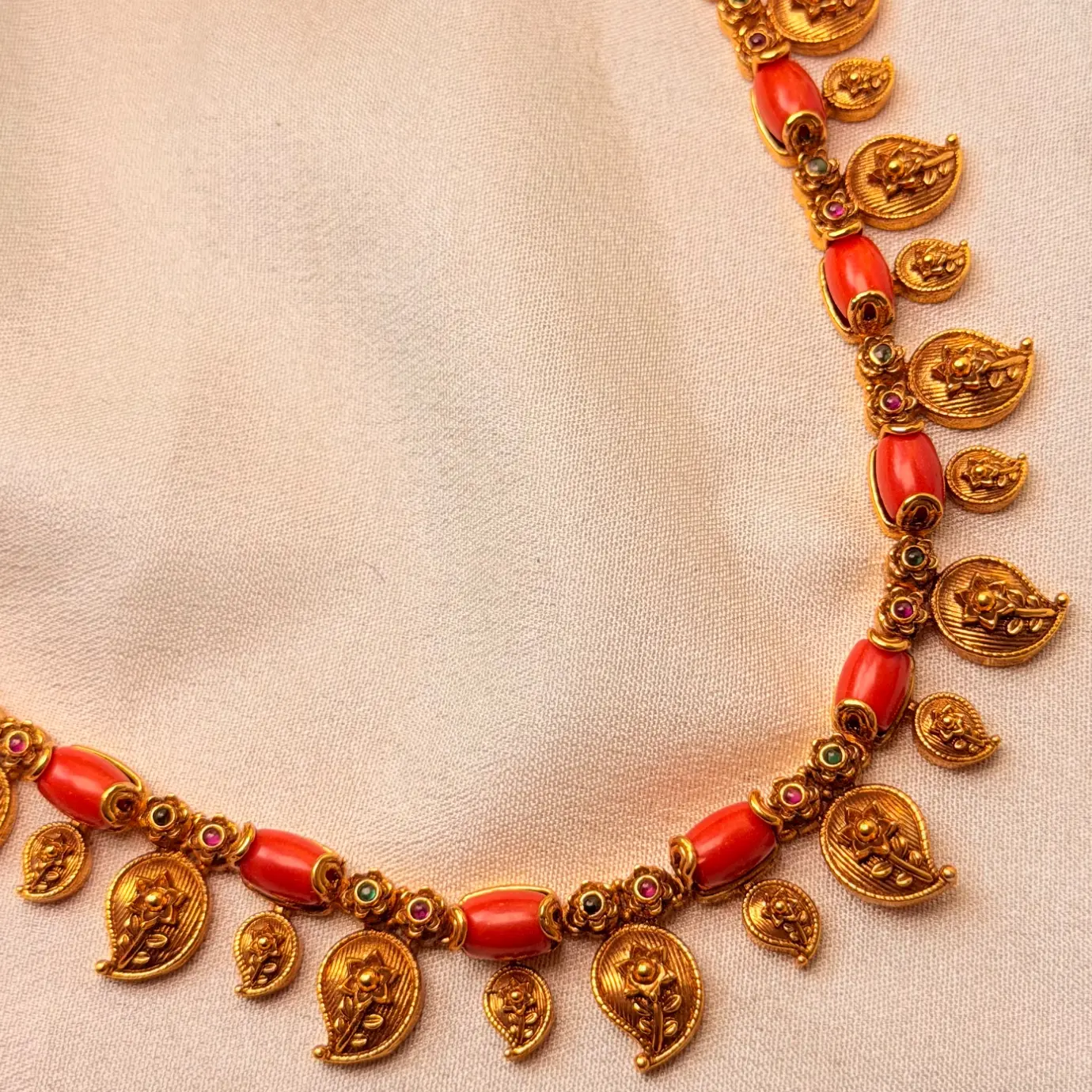 Pre order accepted via whatsapp Premium Antique finish mango Havala Long Haaram