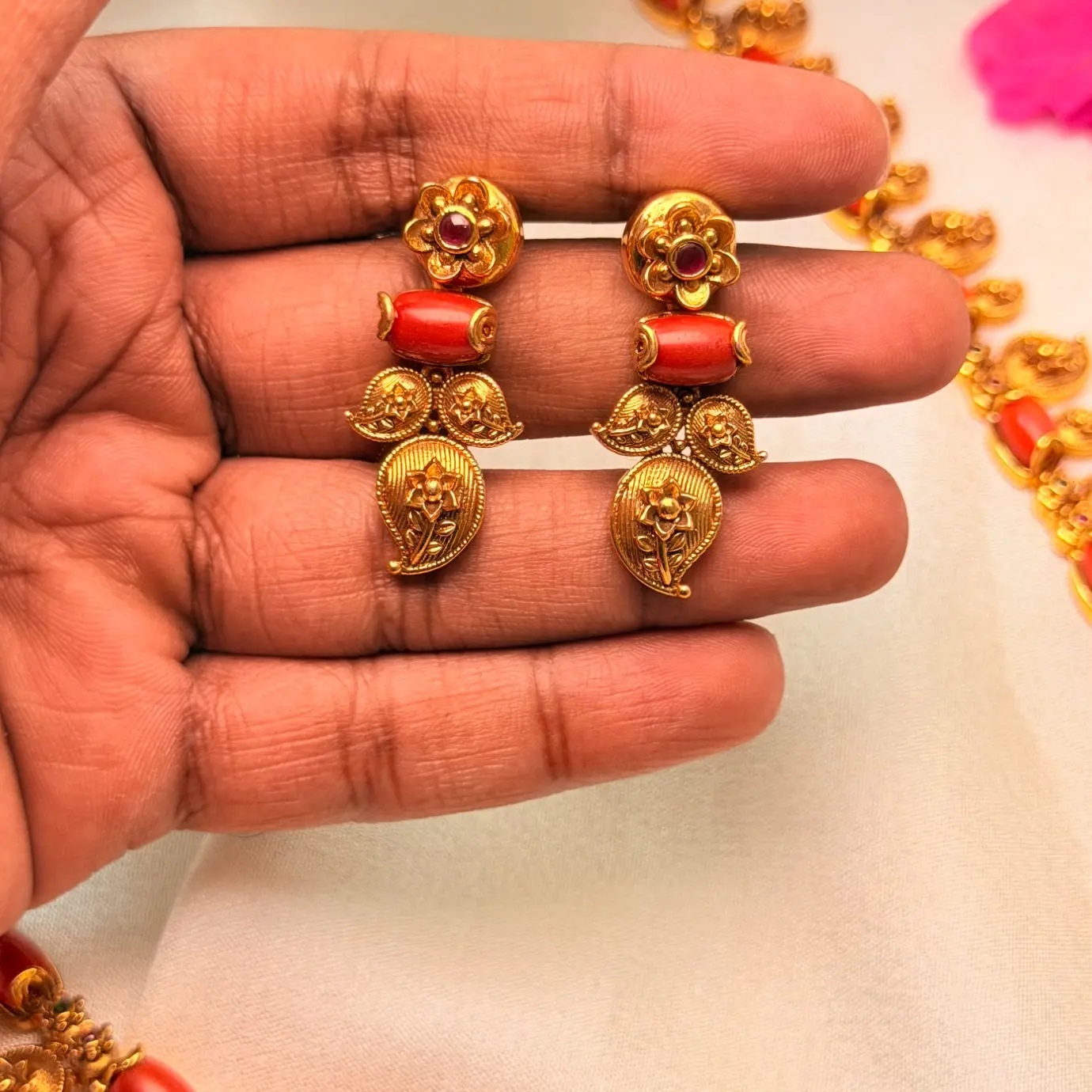 Pre order accepted via whatsapp Premium Antique finish mango Havala Long Haaram