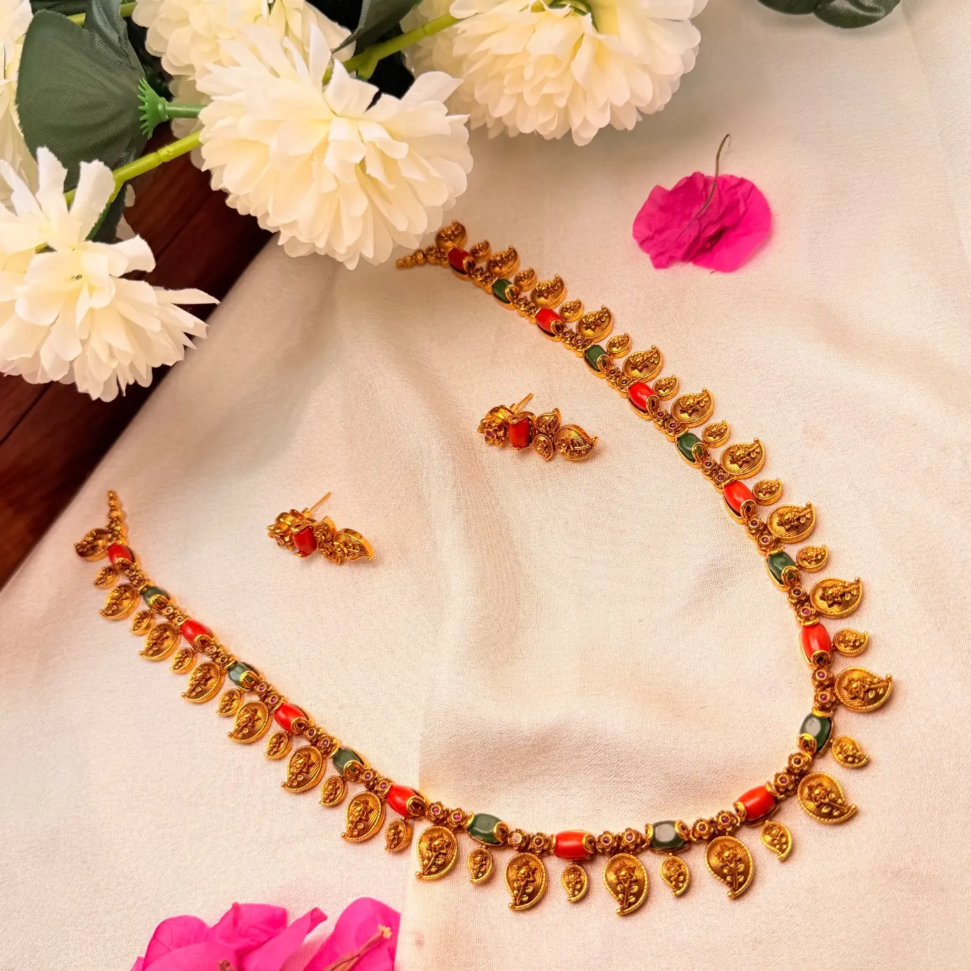 Pre order accepted via whatsapp Premium Antique finish Mango Havala Long Haaram