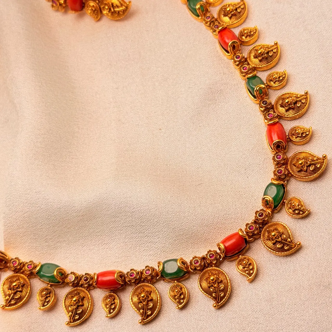 Pre order accepted via whatsapp Premium Antique finish Mango Havala Long Haaram