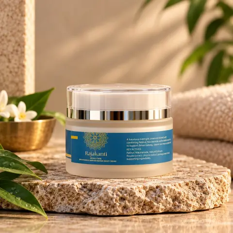 Rajkanthi Skin Tight & Bright cream with shankupushpam , Blueberry pulp for Night