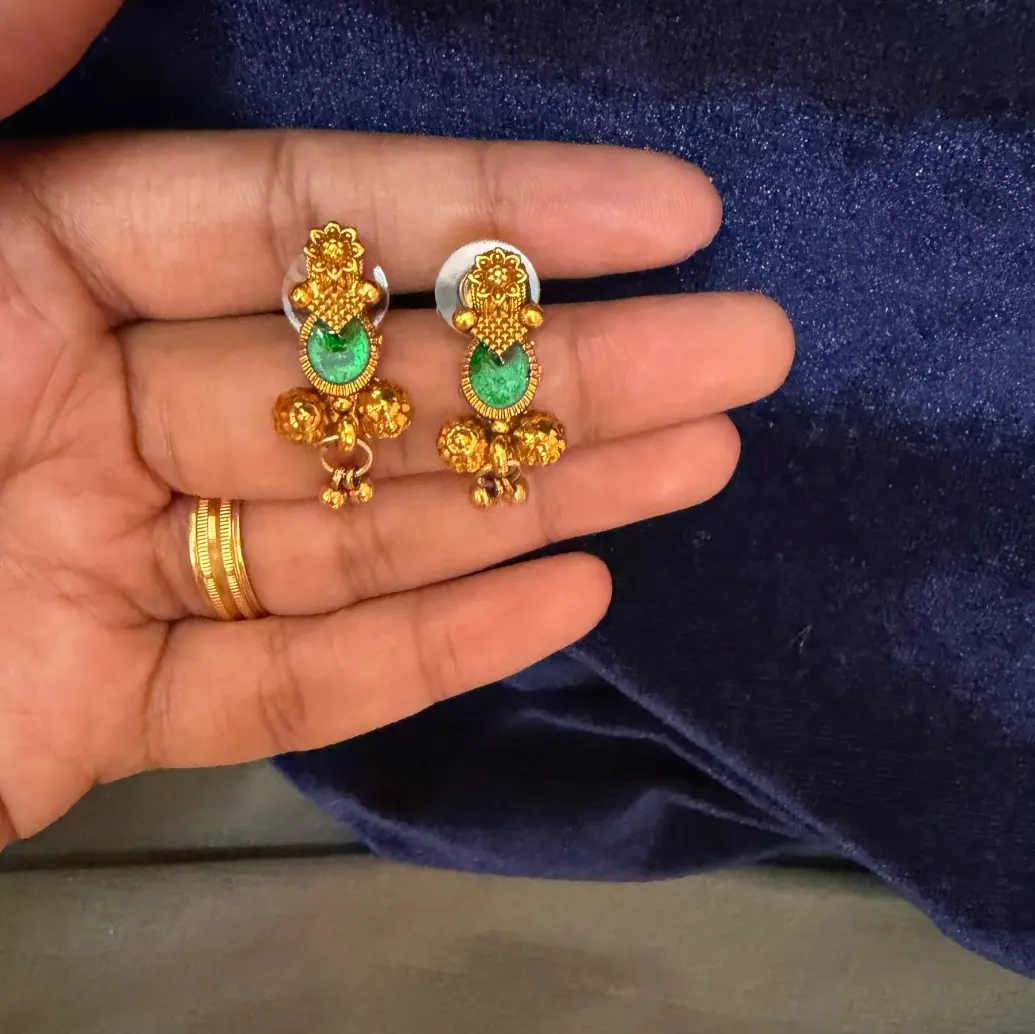 Navratri Day 1 Orange Combo 4-in-1 with 3 pairs of Earrings