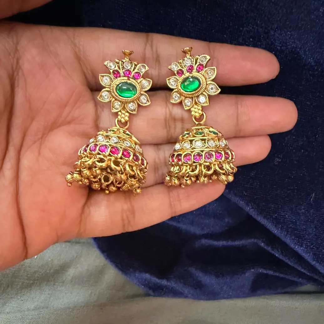 Navratri Day 1 Orange Combo 4-in-1 with 3 pairs of Earrings