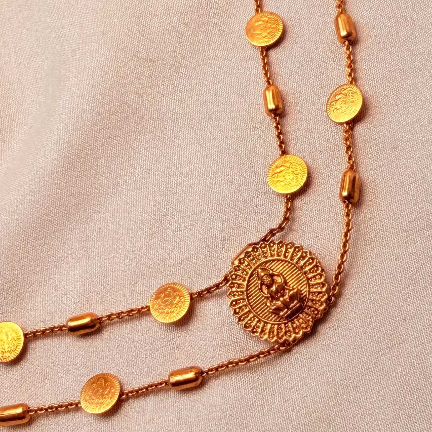 Double Layered Coin Lakshmi Haaram