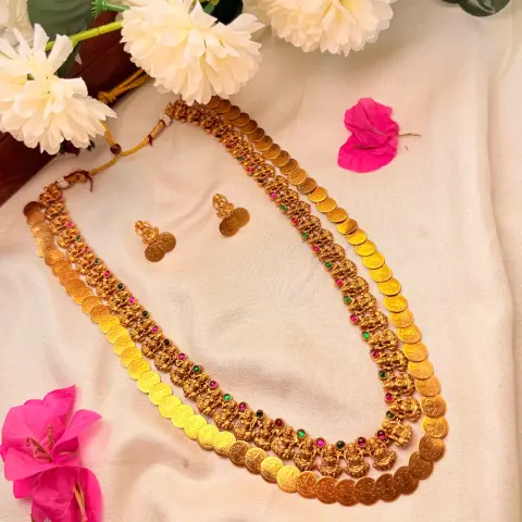 Double layer coin + Lakshmi Kundan Haaram