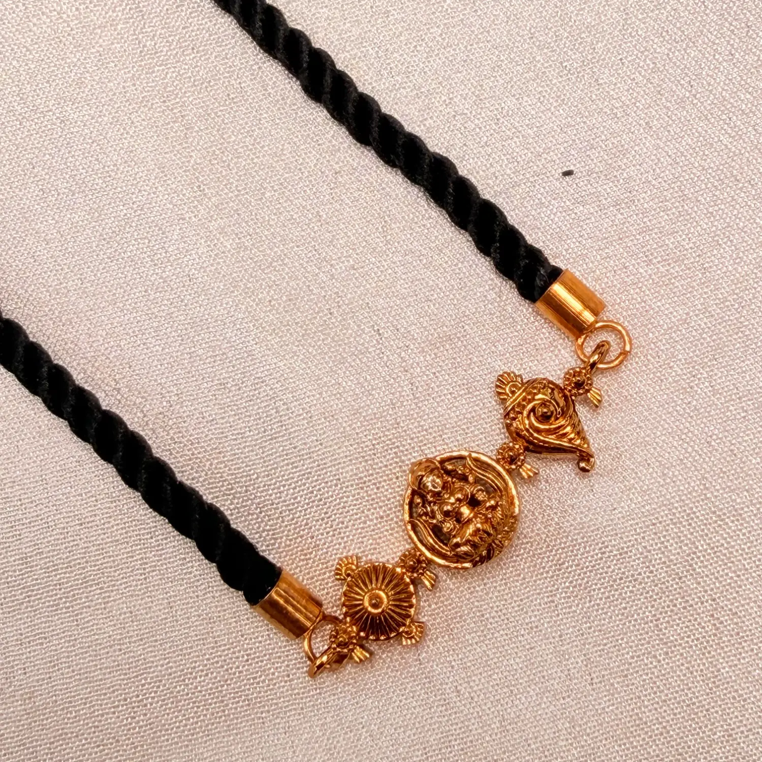 Sacred Lakshmi Black Cord Mangalsutra