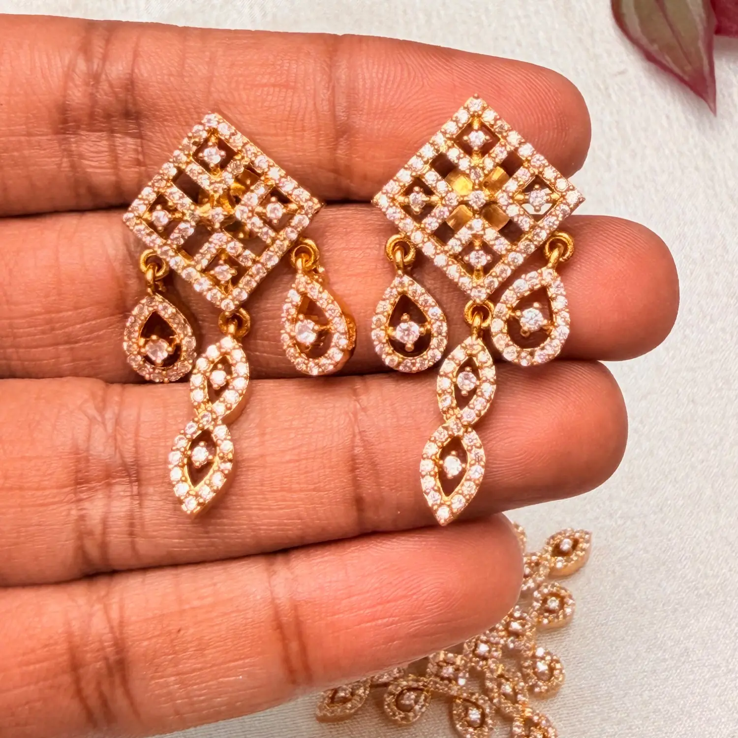 Geometric CZ Collar Necklace Set
