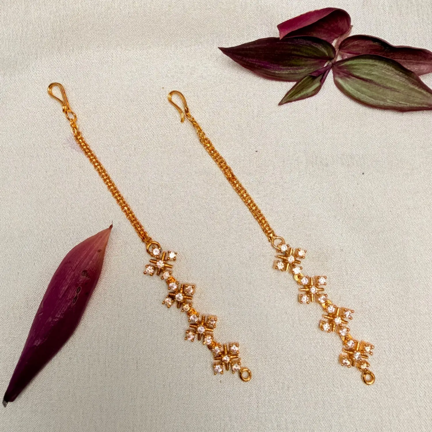 Sparkling CZ Ear Chains / Maatal