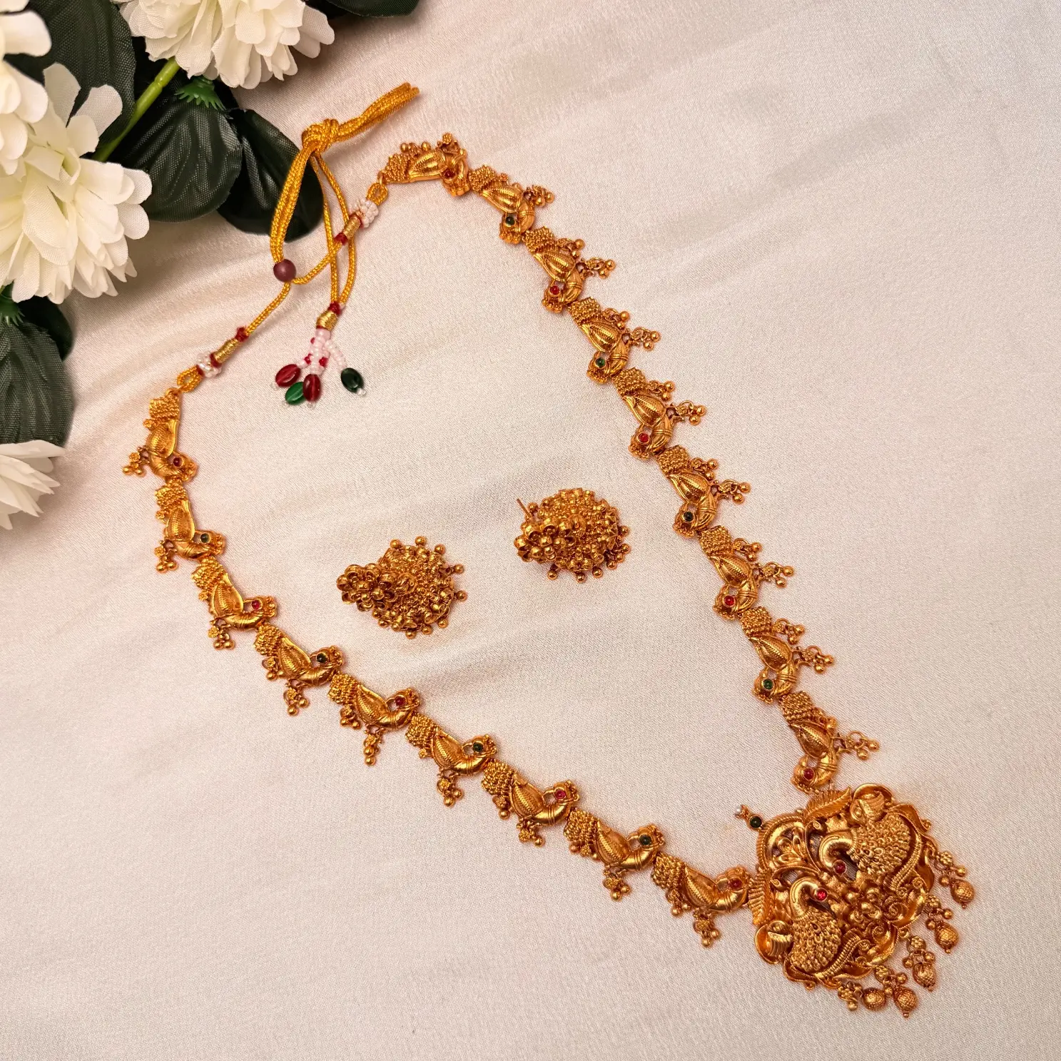 Royal Peacock Temple Long Haram Set