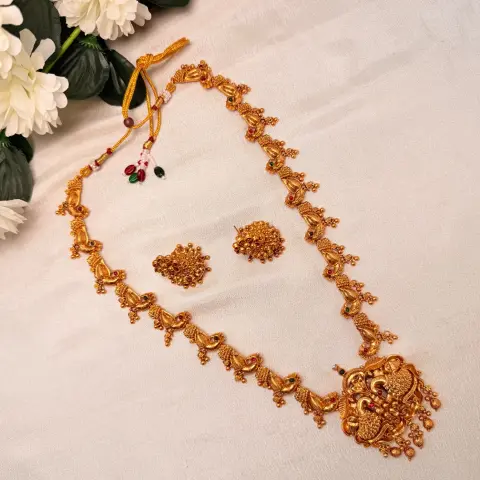 Royal Peacock Temple Long Haram Set