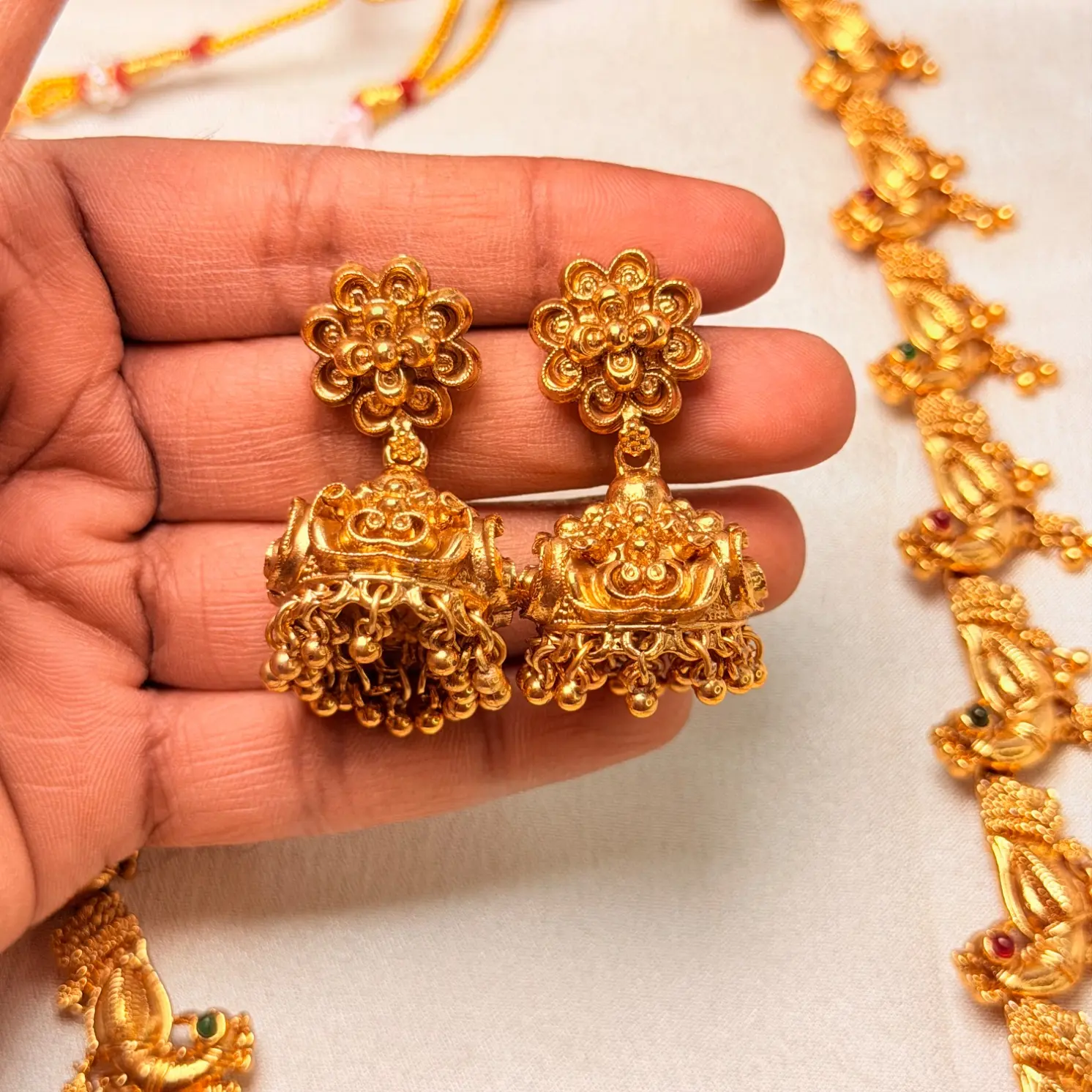 Royal Peacock Temple Long Haram Set