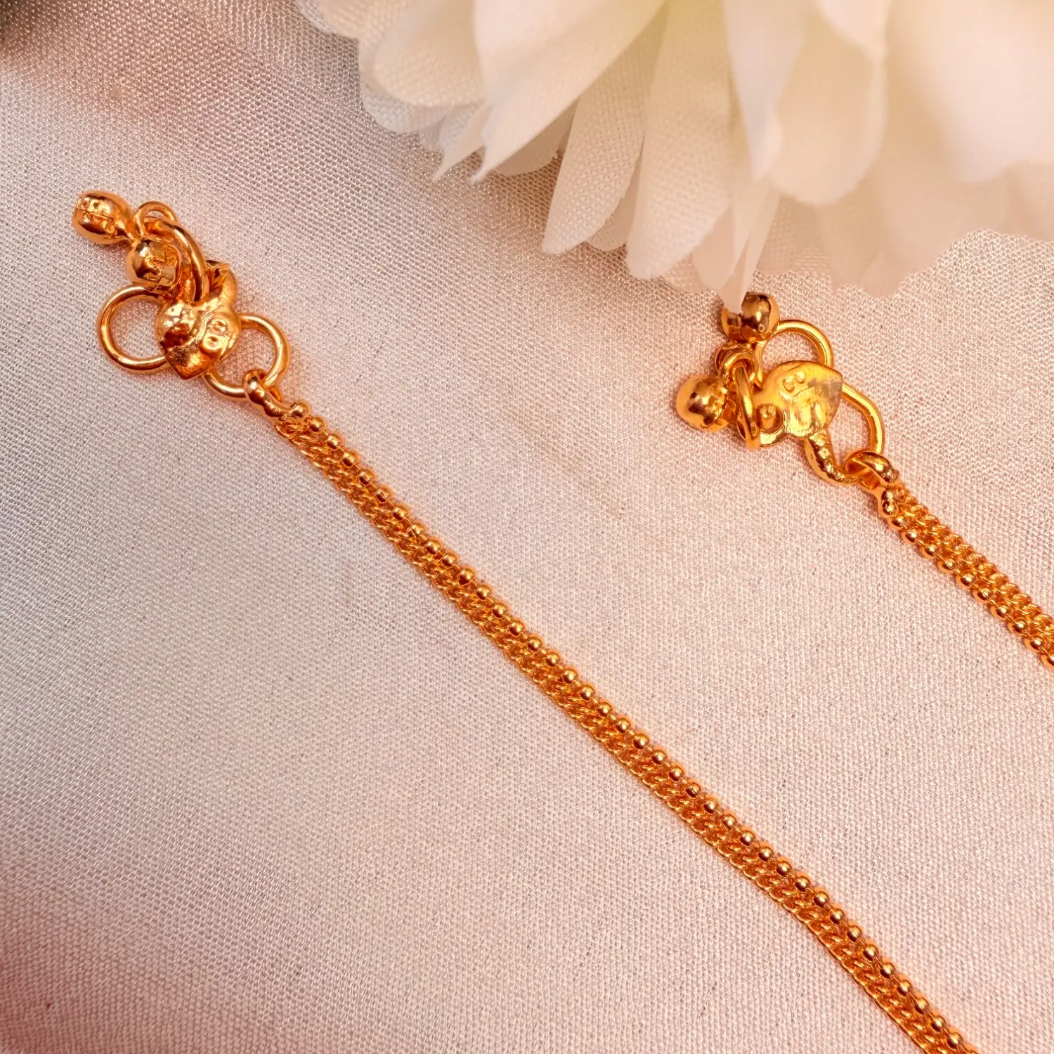 Delicate Dainty Gold-Plated Chain Anklets