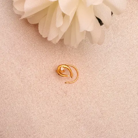 Teardrop CZ Solitaire Gold-Plated Nose Pin