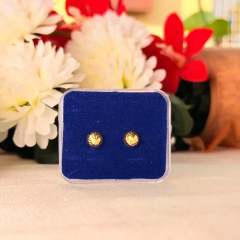 Sunburst Faceted Gold-Plated Stud Earrings