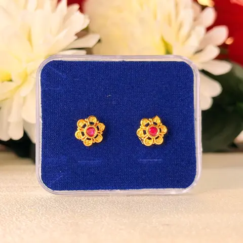 Ruby Kemp Floral Petal Stud Earrings