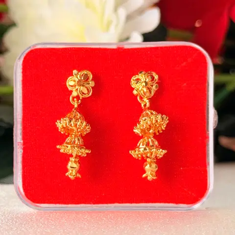 Traditional Double-Tiered Floral Jhumka Earrings