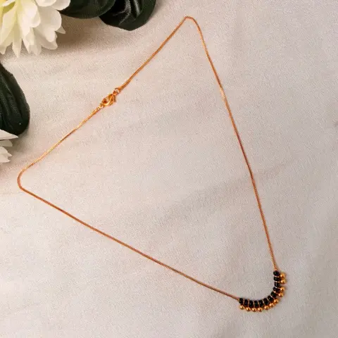 Central Black Bead Cluster Mangalsutra Chain