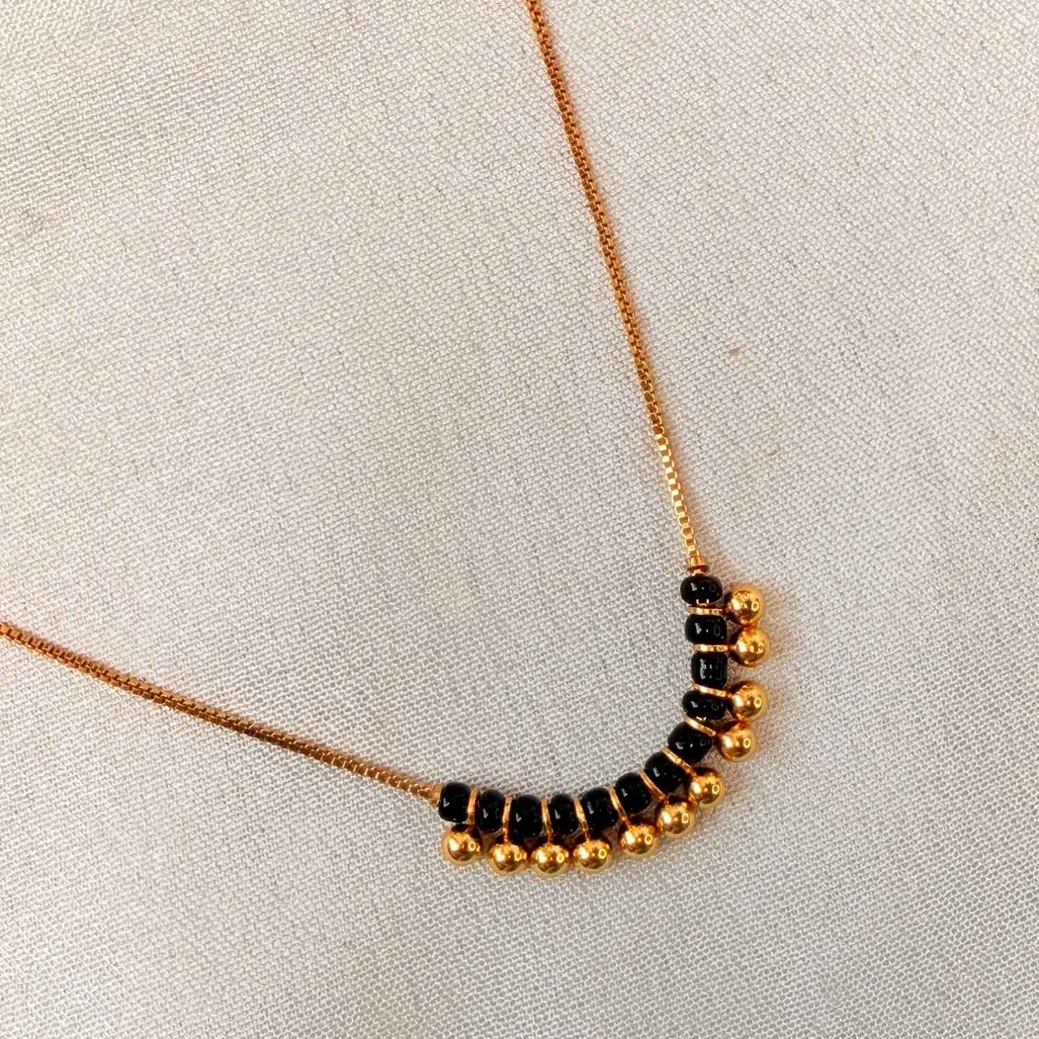 Central Black Bead Cluster Mangalsutra Chain