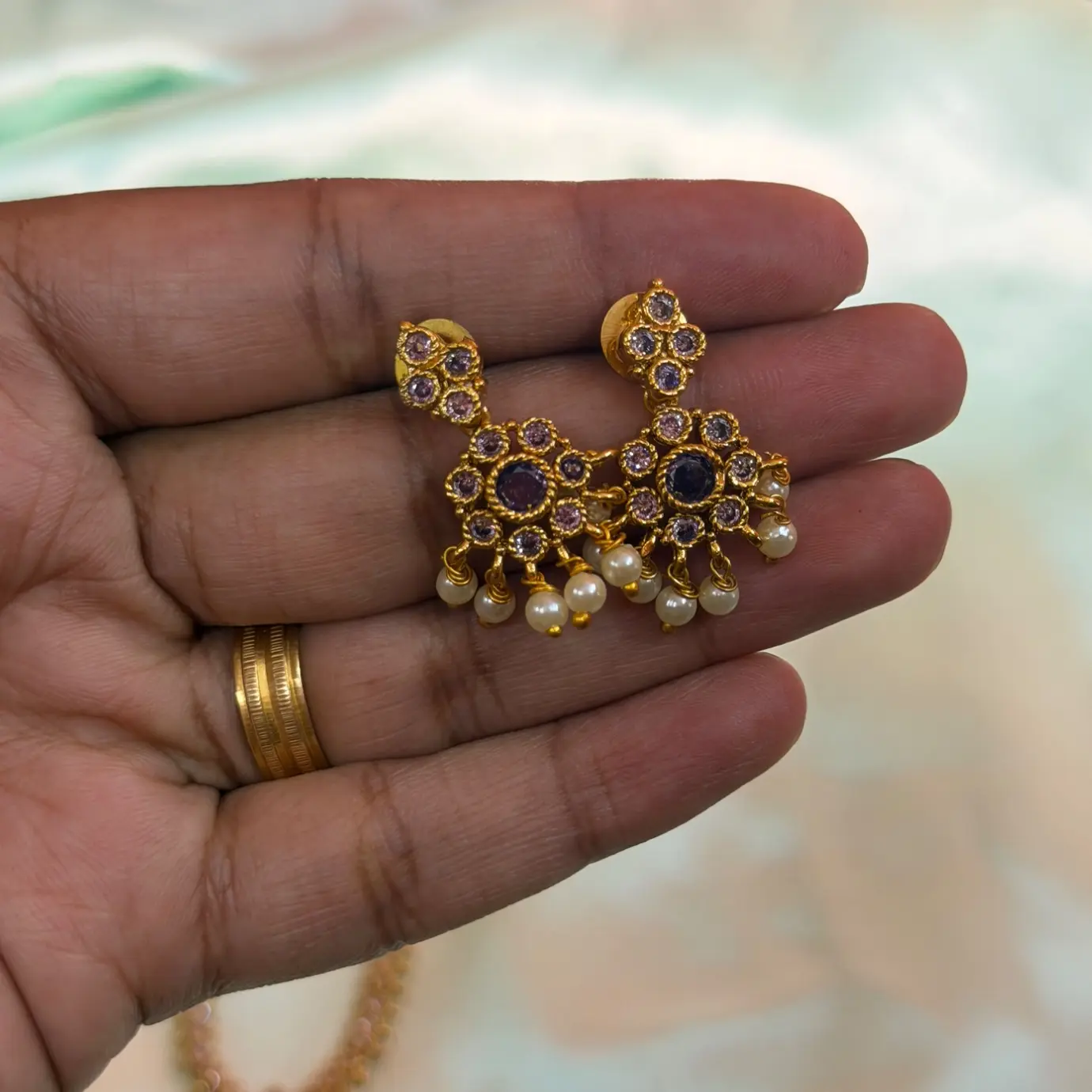 Nithya Menon Inspired Lavender Neck Set