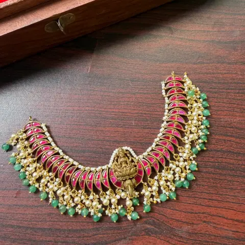 Premium Jadau Kundan Gajalakshmi Choker SJPM037