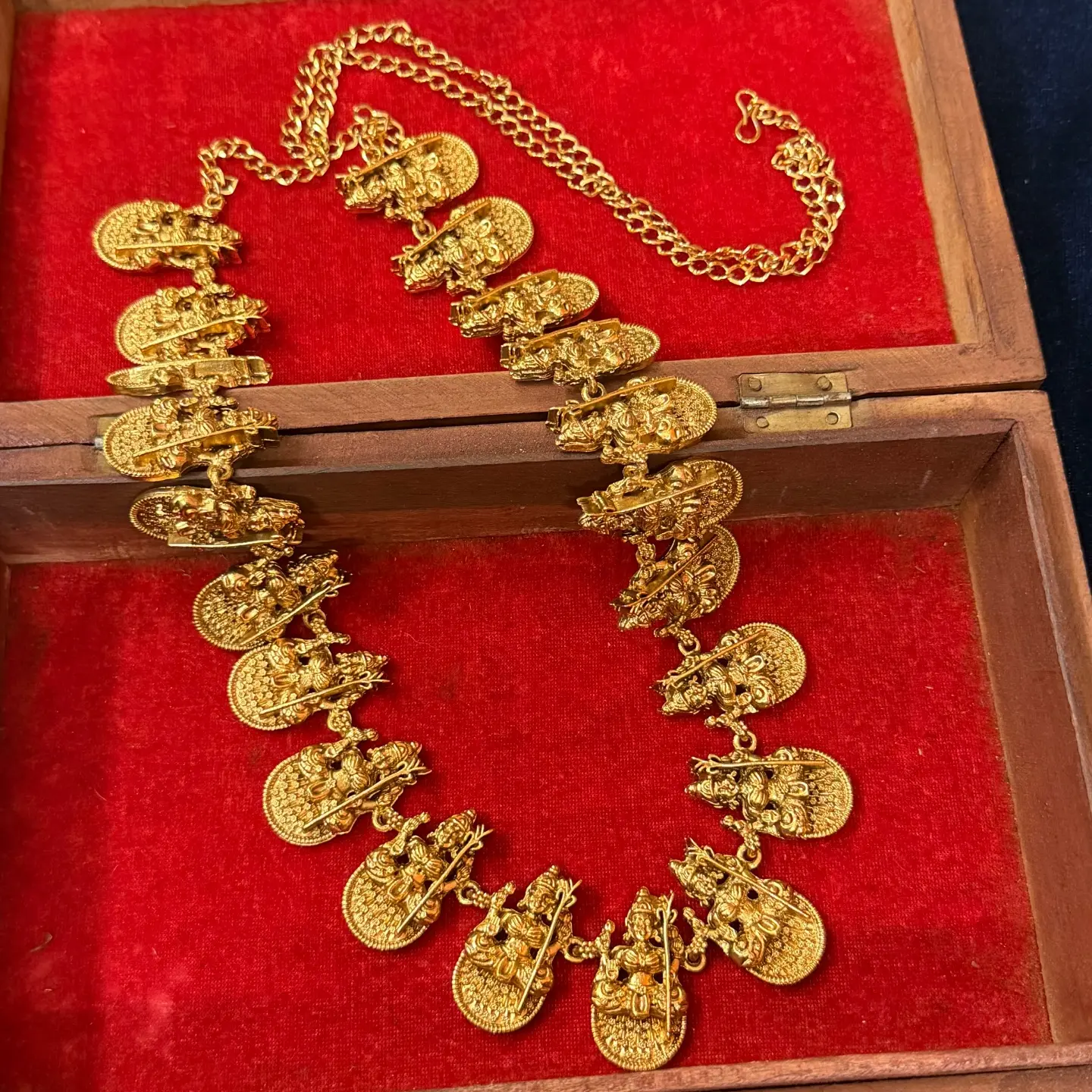 2 in 1 Hipchain + Haaram Gold Replica Kanchi Kamakshi Design