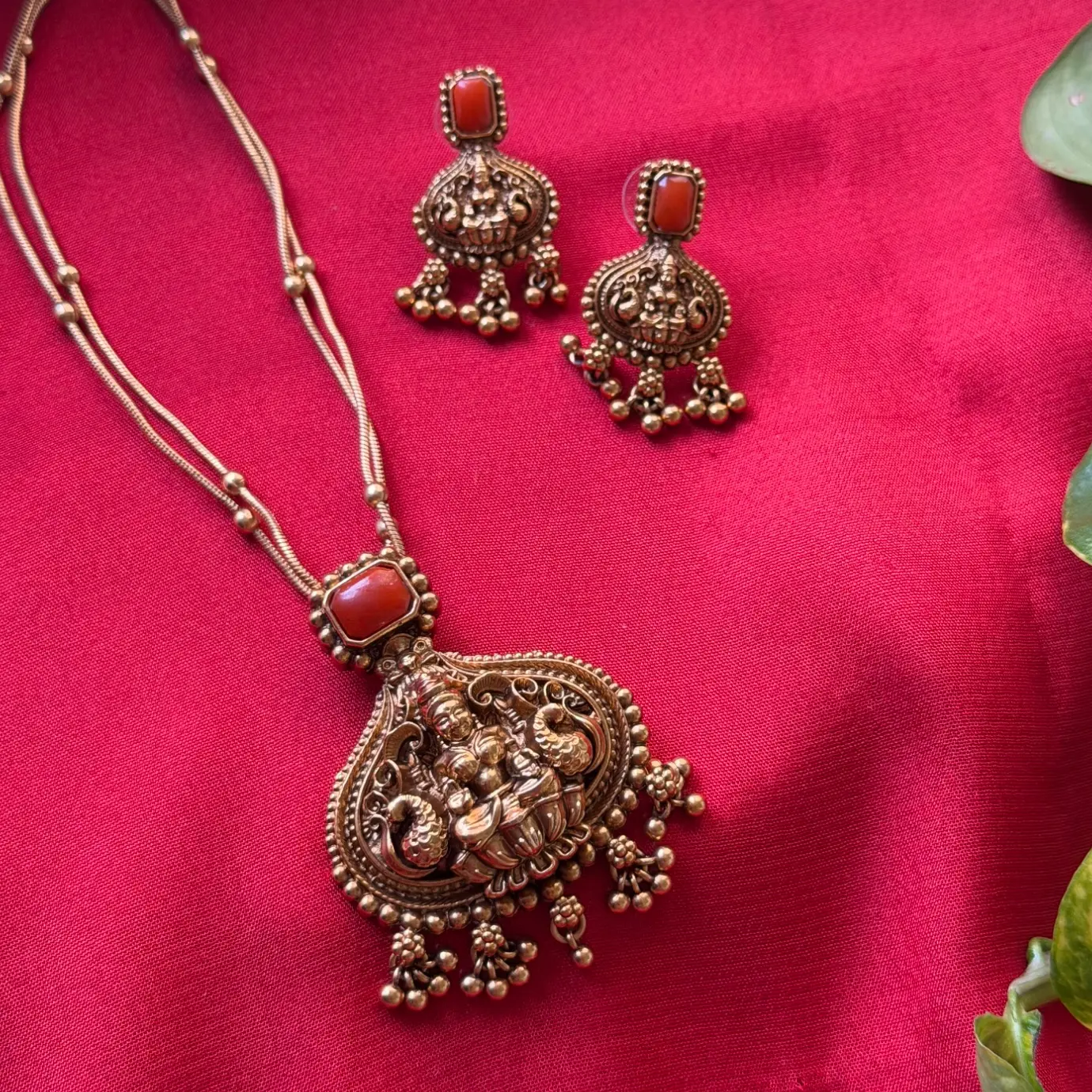 Coral Lakshmi Medium Haaram