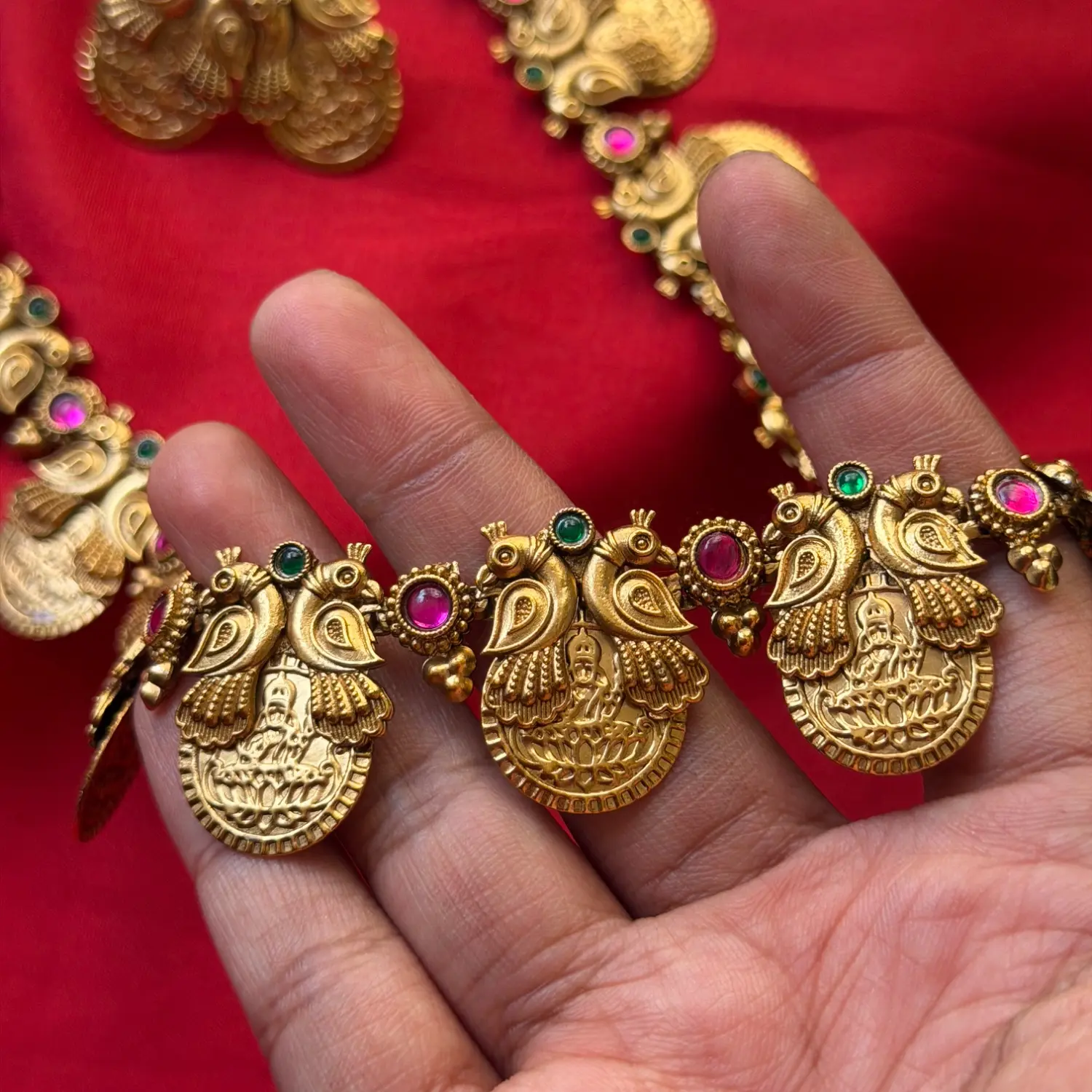 Premium Gold Jadau Finish Replica Haaram