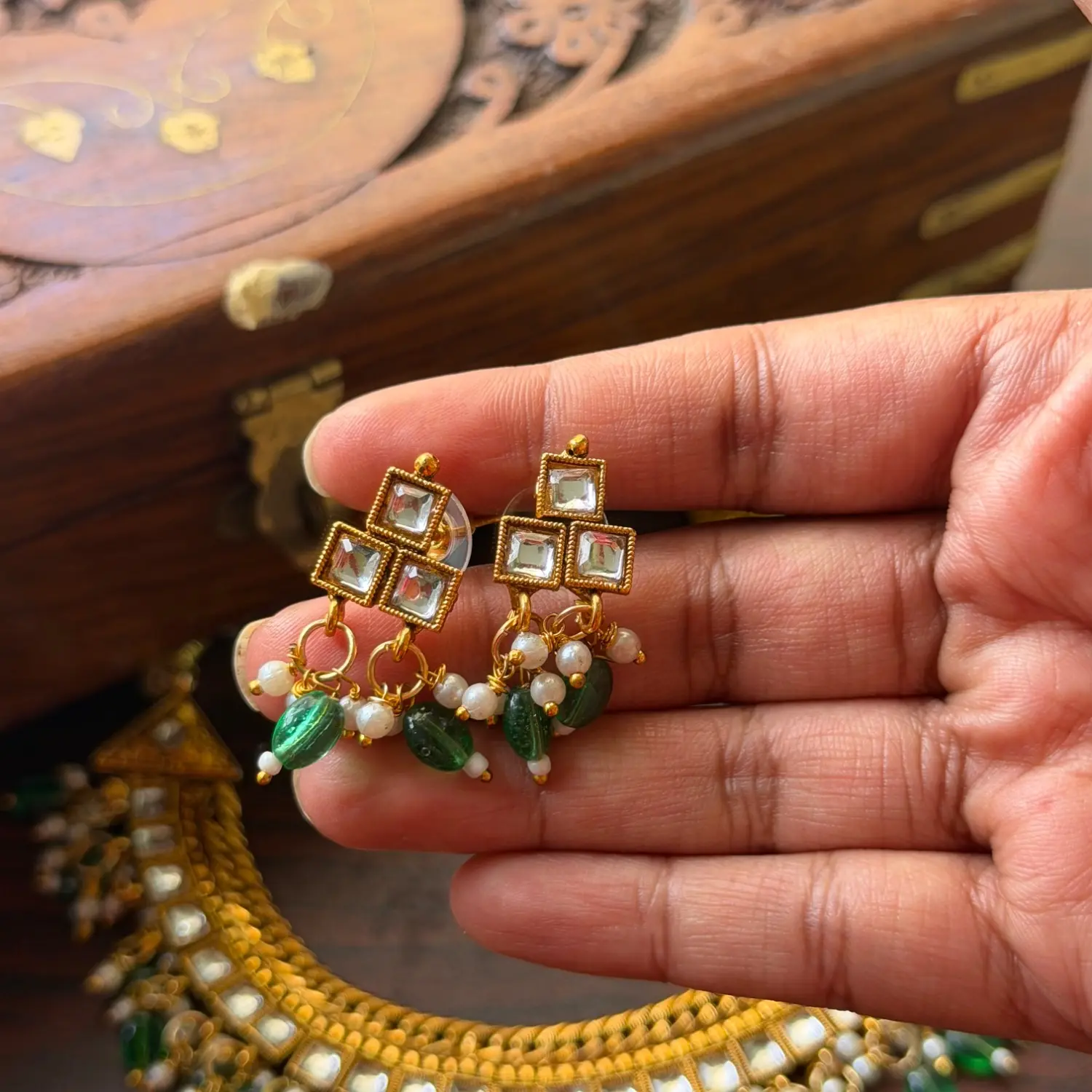 Bhavya Gowda Inspired Jadau Replica Set