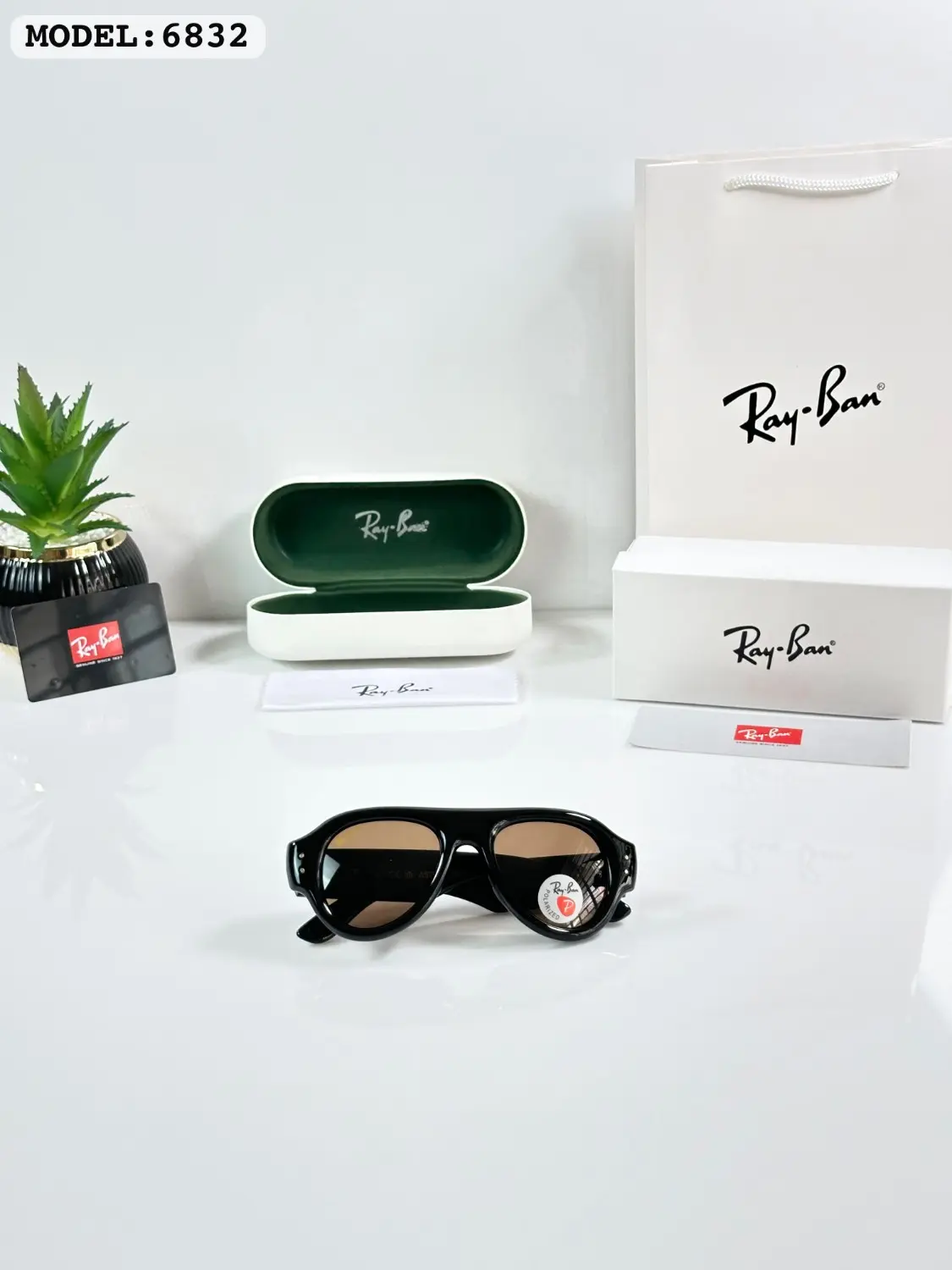 RAYBAN PUFFER 6832 BLACK BROWN