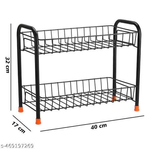 Stella Metal Kitchen Storage Rack – Black
