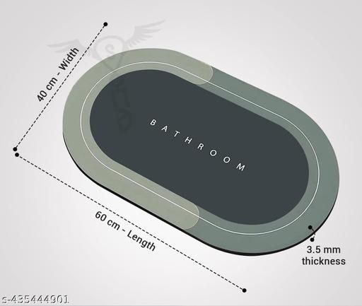 SWILAN  Water Absorbing Bathroom Mat Door Mat for Home Anti Skid Mat for Bathroom Floor Mat Rubber Backed Anti-Slip Non Slip mat for Home, Kitchen (40 x 60 cm) (Oval PACK OF 2 PCS)