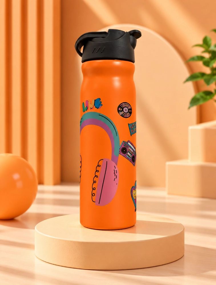 Sewad ColorPop Stainless Steel Sipper Bottle – Orange, 500 ml