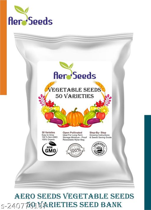 Aero Seeds 50 variety vegetable seeds combo pack with instruction manual.