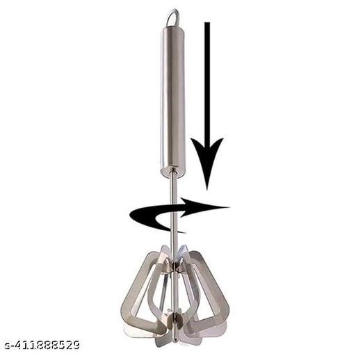 Hand-Push Stainless Steel Rotary Whisk
